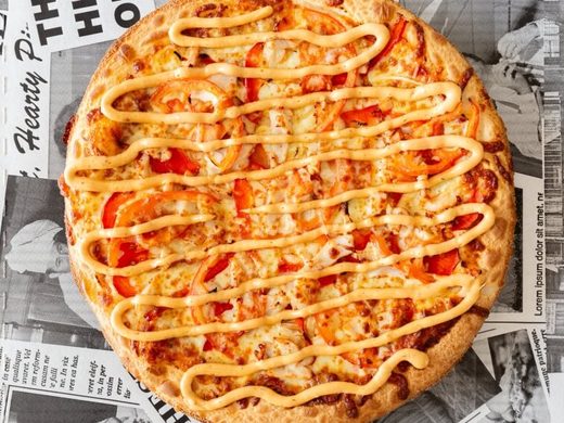 Chipotle Chicken pizza with a smokey chipotle drizzle